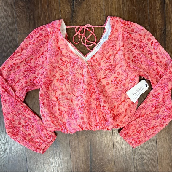 🆕 Midnight Sky Pink Long Sleeve Blouse SZ MED - Picture 1 of 4